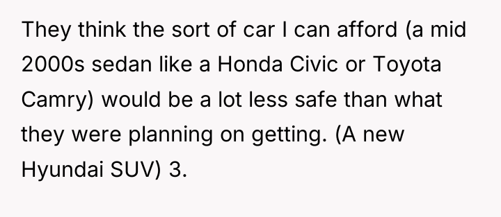 They think the sort of car I can afford (a...