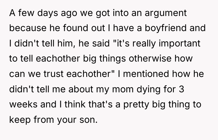 A few days ago we got into an argument because...