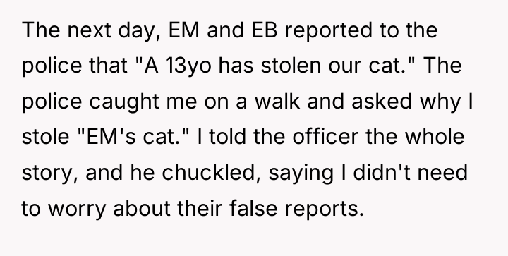 The next day, EM and EB reported to the police...