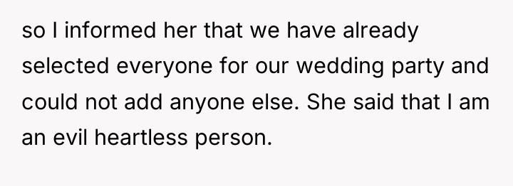 so I informed her that we have already selected everyone...