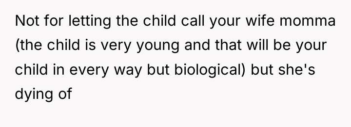 Not for letting the child call your wife momma (the...