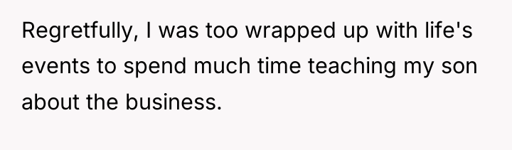 Regretfully, I was too wrapped up with life's events to...
