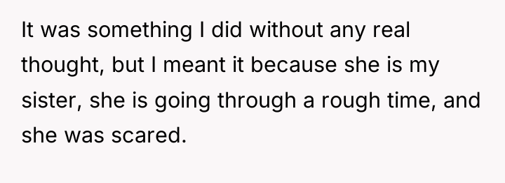 It was something I did without any real thought, but...
