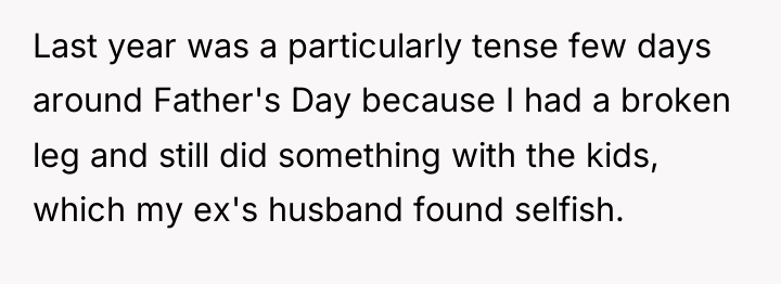 Last year was a particularly tense few days around Father's...