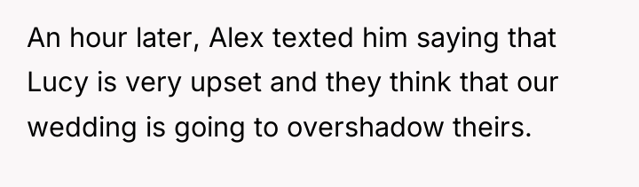 An hour later, Alex texted him saying that Lucy is...