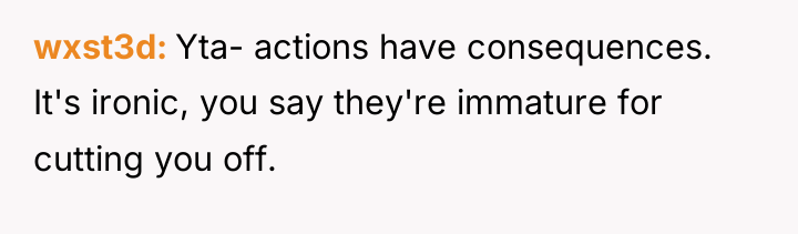 wxst3d Yta- actions have consequences. It's ironic, you say they're...
