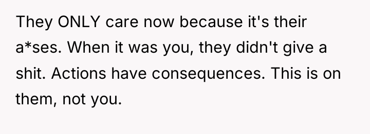 They ONLY care now because it's their a*ses. When it...