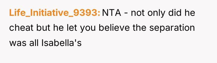 Life_Initiative_9393 NTA - not only did he cheat but he...