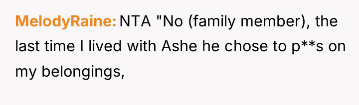 MelodyRaine NTA "No (family member), the last time I lived...