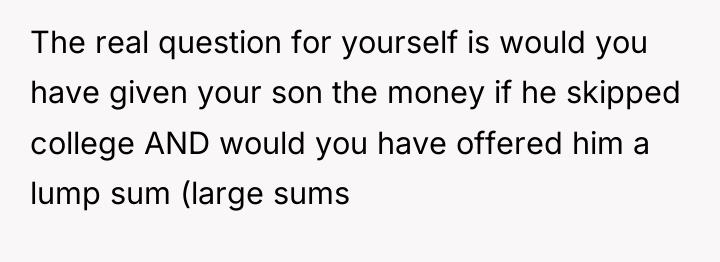 The real question for yourself is would you have given...