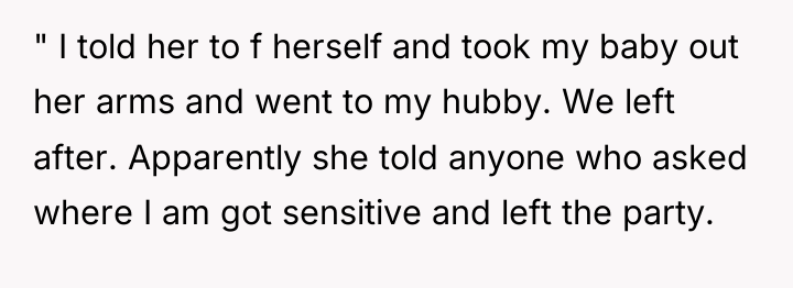 " I told her to f herself and took my...