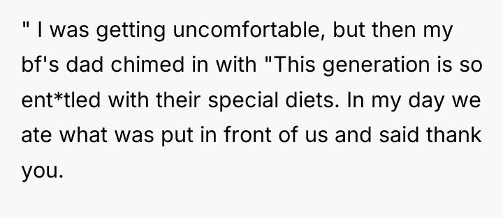 " I was getting uncomfortable, but then my bf's dad...