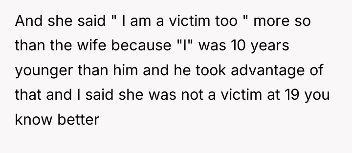 And she said " I am a victim too "...