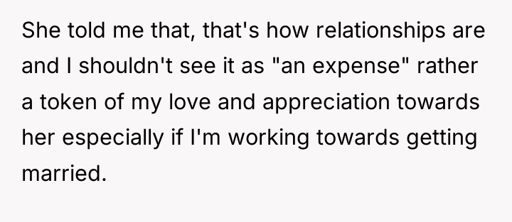 She told me that, that's how relationships are and I...