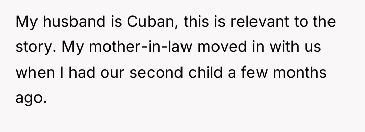 My husband is Cuban, this is relevant to the story....