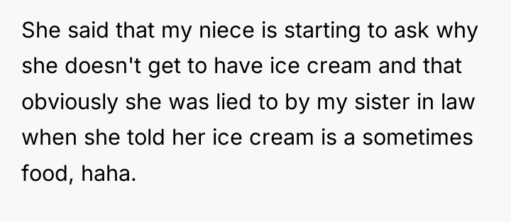 She said that my niece is starting to ask why...