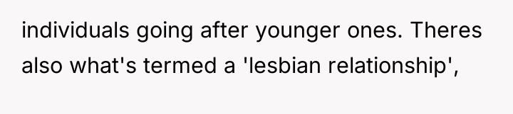 individuals going after younger ones. Theres also what's termed a...