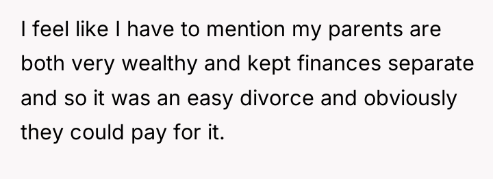 I feel like I have to mention my parents are...