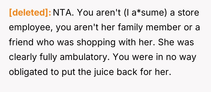 [deleted] NTA. You aren't (I a*sume) a store employee, you...