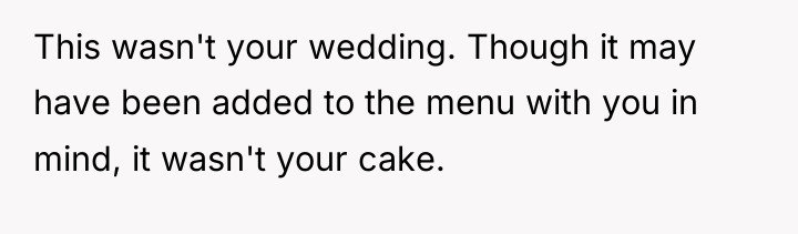 This wasn't your wedding. Though it may have been added...