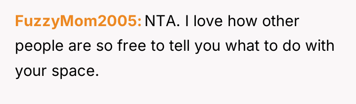 FuzzyMom2005 NTA. I love how other people are so free...