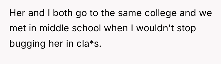 Her and I both go to the same college and...