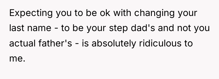 Expecting you to be ok with changing your last name...