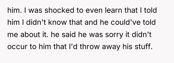him. I was shocked to even learn that I told...