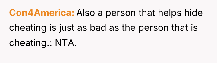 Con4America Also a person that helps hide cheating is just...