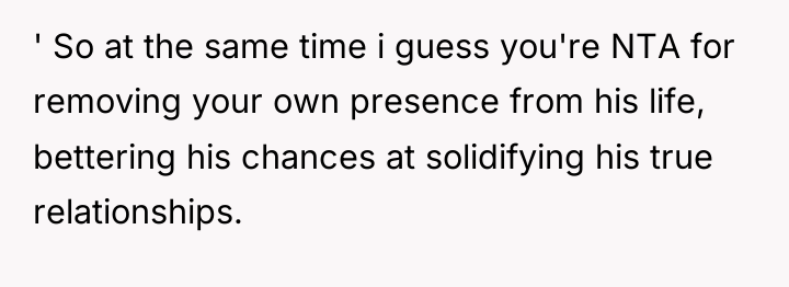 ' So at the same time i guess you're NTA...