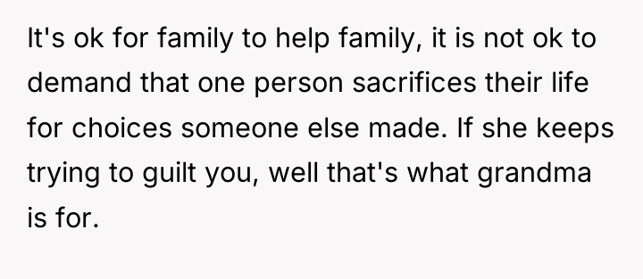 It's ok for family to help family, it is not...
