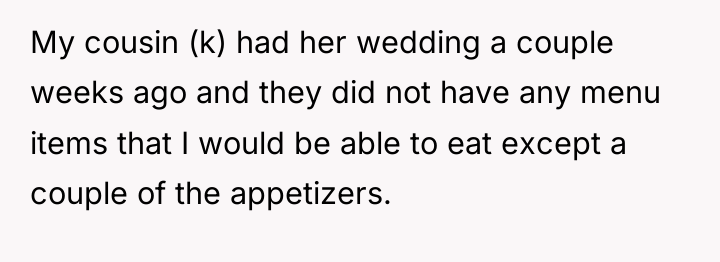My cousin (k) had her wedding a couple weeks ago...