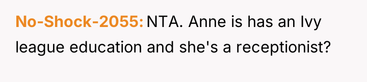 No-Shock-2055 NTA. Anne is has an Ivy league education and...