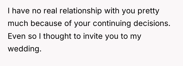 I have no real relationship with you pretty much because...
