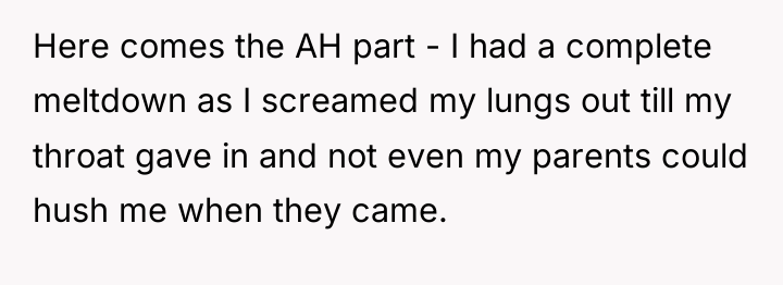 Here comes the AH part - I had a complete...