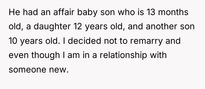 He had an affair baby son who is 13 months...