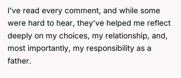I've read every comment, and while some were hard to...