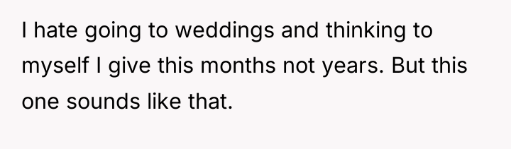 I hate going to weddings and thinking to myself I...