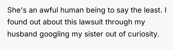 She's an awful human being to say the least. I...