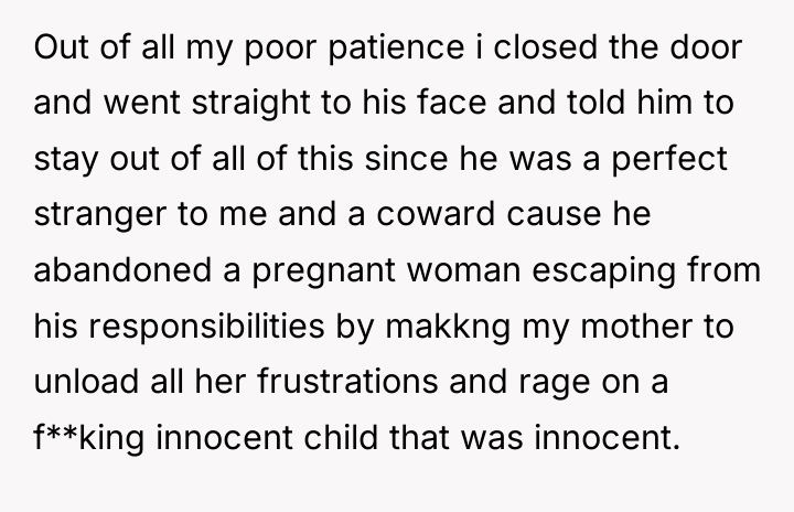 Out of all my poor patience i closed the door...