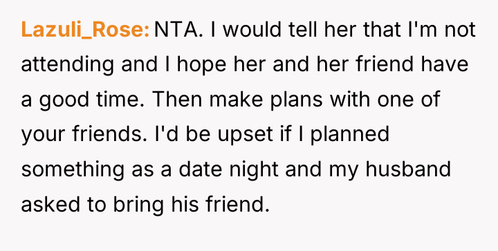 Lazuli_Rose NTA. I would tell her that I'm not attending...