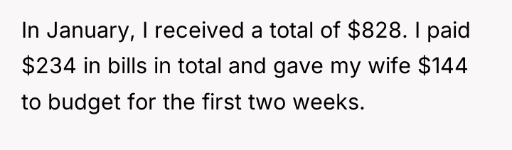 In January, I received a total of $828. I paid...