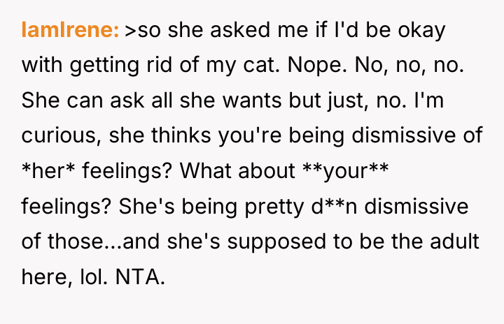 IamIrene >so she asked me if I'd be okay with...