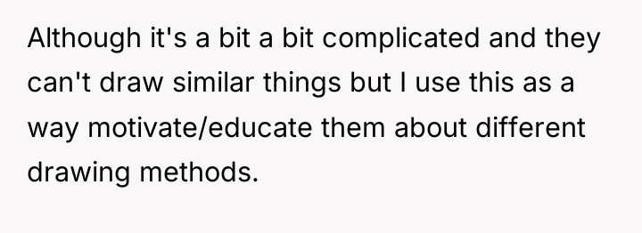Although it's a bit a bit complicated and they can't...