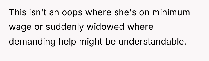 This isn't an oops where she's on minimum wage or...