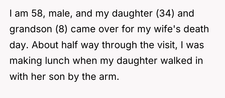 I am 58, male, and my daughter (34) and grandson...