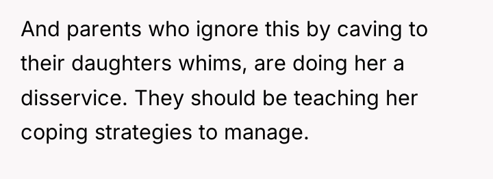 And parents who ignore this by caving to their daughters...