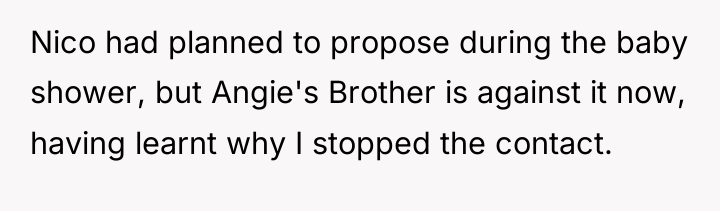 Nico had planned to propose during the baby shower, but...