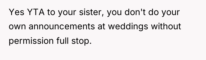 Yes YTA to your sister, you don't do your own...