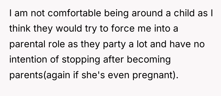 I am not comfortable being around a child as I...